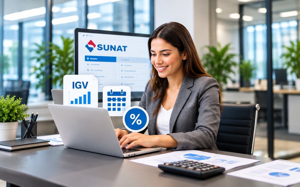 Asesora de IHC Group declarando IGV y renta en el portal de SUNAT